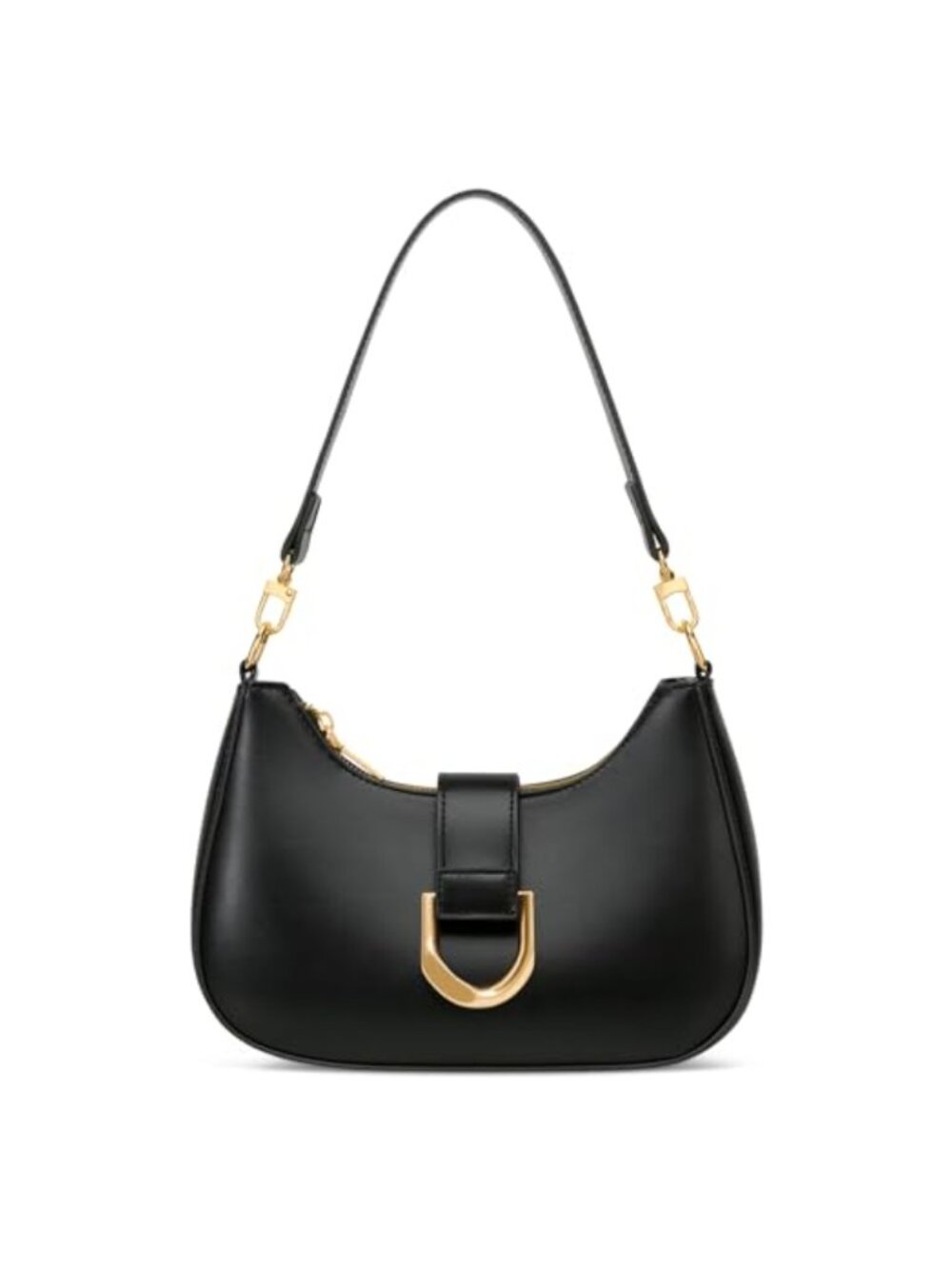 KKXIU PU Leather Crescent Shoulder Bag Everyday Purse Removable Strap Crossbody